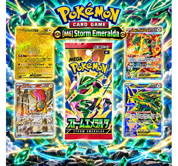 Pokemon Storm Emeralda M6 Booster Pack Japan Ver แยกซอง 1 แพ็ค